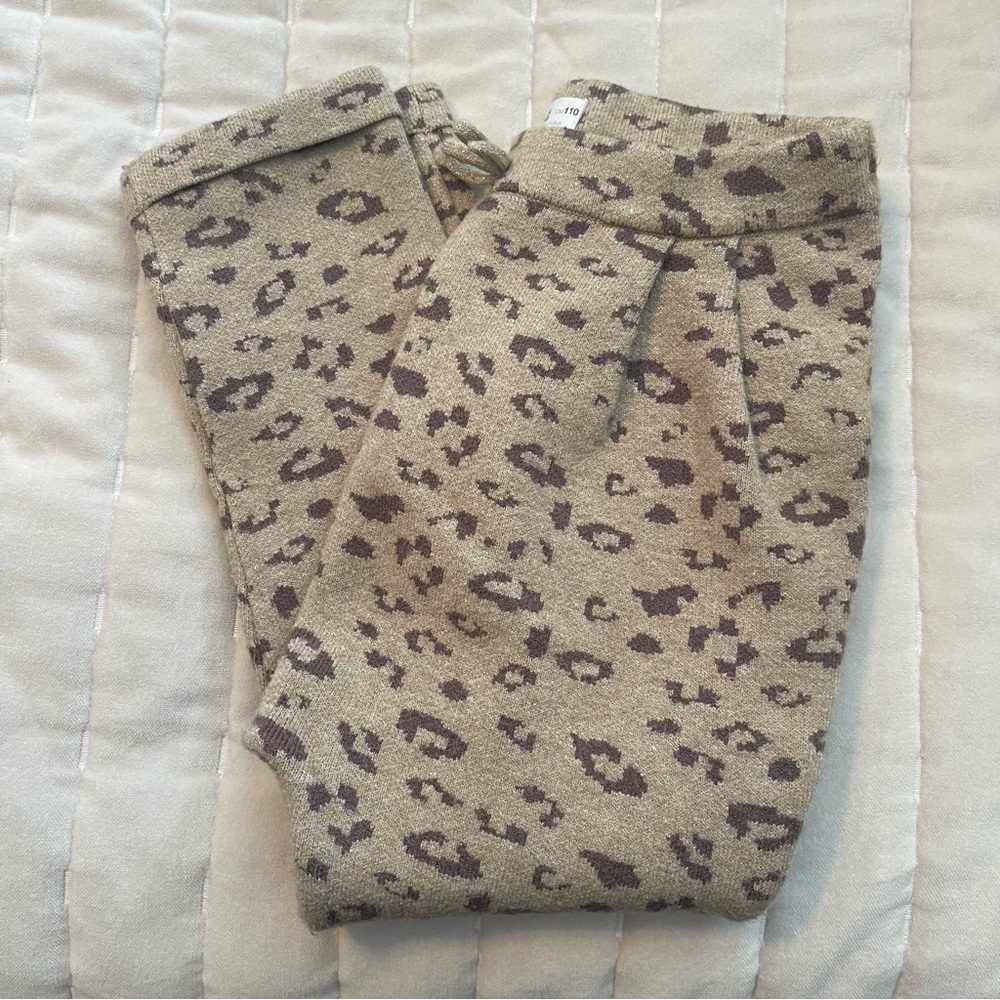 Girls Zara Leopard Knit Pants
